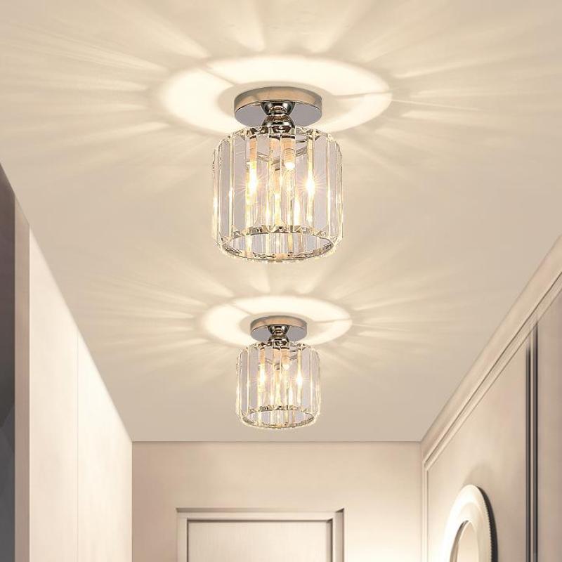 Herbert Modern Metal/Crystal Ceiling Light – Round/Square, 3 Colours