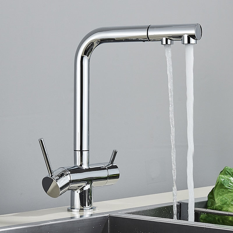 Filtered Kitchen Faucet 360 Rotation Dual Sprayer Drinking Water Tap-Kitchen Faucet-Index Bath