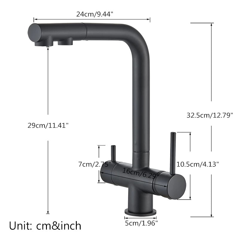 Filtered Kitchen Faucet 360 Rotation Dual Sprayer Drinking Water Tap-Kitchen Faucet-Index Bath
