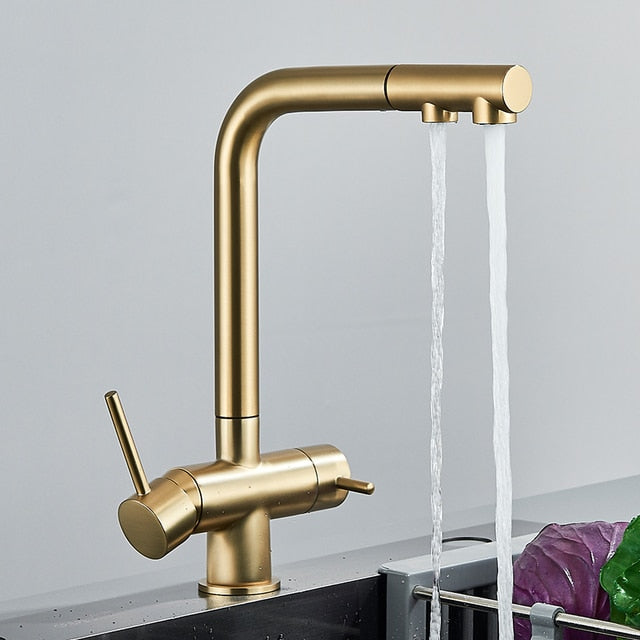 Filtered Kitchen Faucet 360 Rotation Dual Sprayer Drinking Water Tap-Kitchen Faucet-Index Bath