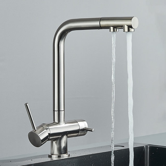 Filtered Kitchen Faucet 360 Rotation Dual Sprayer Drinking Water Tap-Kitchen Faucet-Index Bath