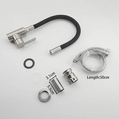 Flexible Hose Kitchen Faucet Stainless Steel Sink Faucet for Kitchen-Kitchen Faucet-Index Bath-Index Bath