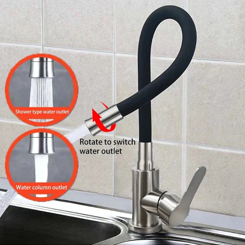 Flexible Hose Kitchen Faucet Stainless Steel Sink Faucet for Kitchen-Kitchen Faucet-Index Bath-Index Bath