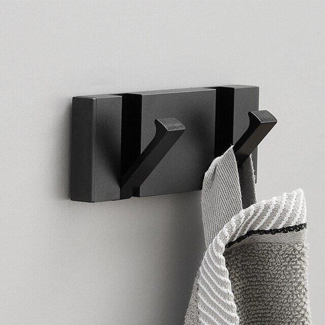 Towel Bars & Hooks - Folding Towel Hanger 2 Ways Wall Hook Coat Clothe Holder For Bathroom