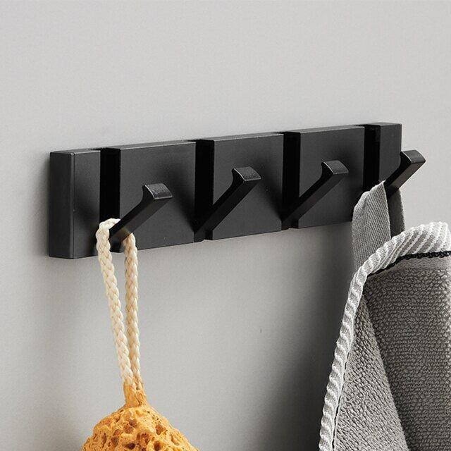 Towel Bars & Hooks - Folding Towel Hanger 2 Ways Wall Hook Coat Clothe Holder For Bathroom