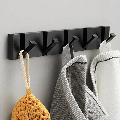 Towel Bars & Hooks - Folding Towel Hanger 2 Ways Wall Hook Coat Clothe Holder For Bathroom