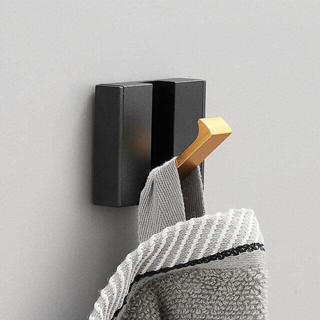 Towel Bars & Hooks - Folding Towel Hanger 2 Ways Wall Hook Coat Clothe Holder For Bathroom