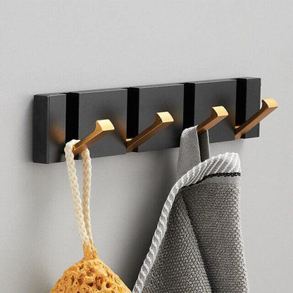 Towel Bars & Hooks - Folding Towel Hanger 2 Ways Wall Hook Coat Clothe Holder For Bathroom