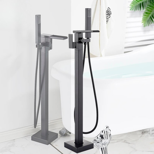 Freestanding Waterfall Brass Bathtub Faucet 2 Function Hand Shower Tap-Shower Faucet-Index Bath
