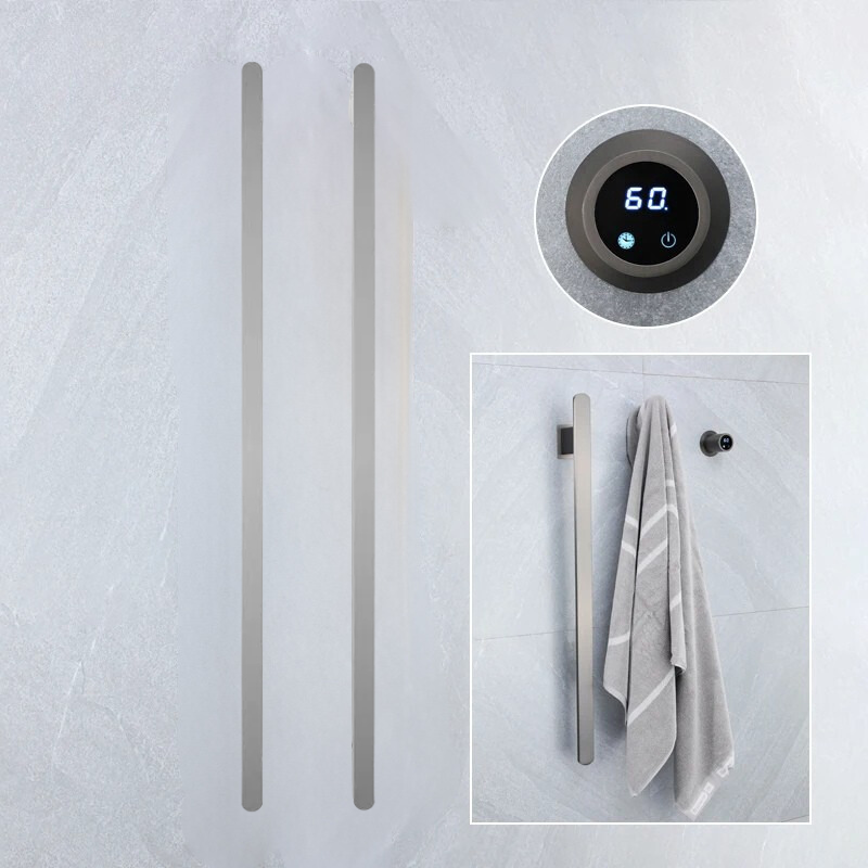 Gold Heated Towel Rail 220V Wall Mounted Smart Bathroom Warmer Modern Dubai