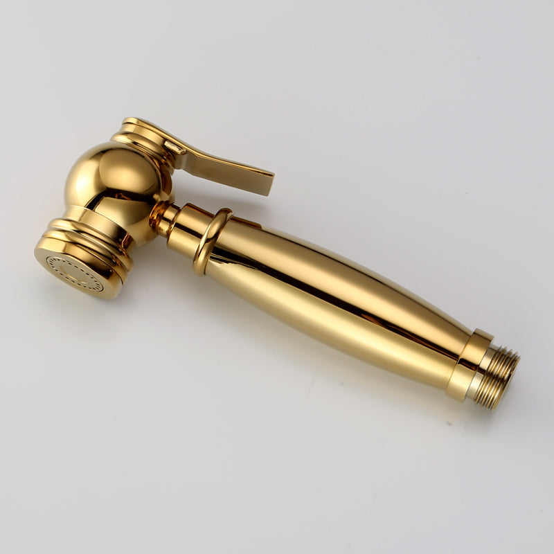 Bidet Faucet - Hand Held Bidet Sprayer Titanium Gold Solid Brass Toilet Douche Kit