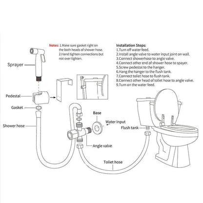 Bidet Faucet - Hand Held Bidet Sprayer Titanium Gold Solid Brass Toilet Douche Kit