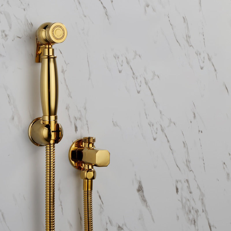 Bidet Faucet - Hand Held Bidet Sprayer Titanium Gold Solid Brass Toilet Douche Kit