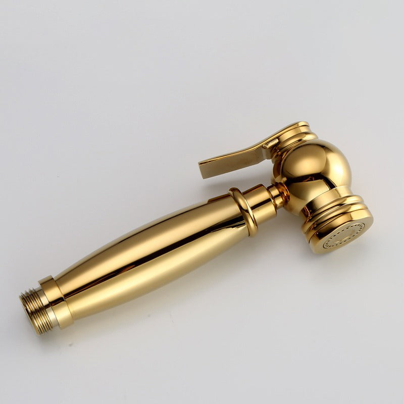 Bidet Faucet - Hand Held Bidet Sprayer Titanium Gold Solid Brass Toilet Douche Kit