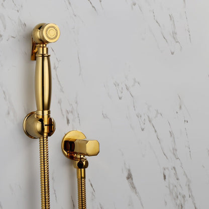 Bidet Faucet - Hand Held Bidet Sprayer Titanium Gold Solid Brass Toilet Douche Kit