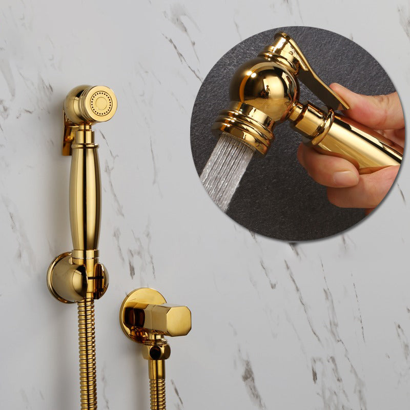 Bidet Faucet - Hand Held Bidet Sprayer Titanium Gold Solid Brass Toilet Douche Kit