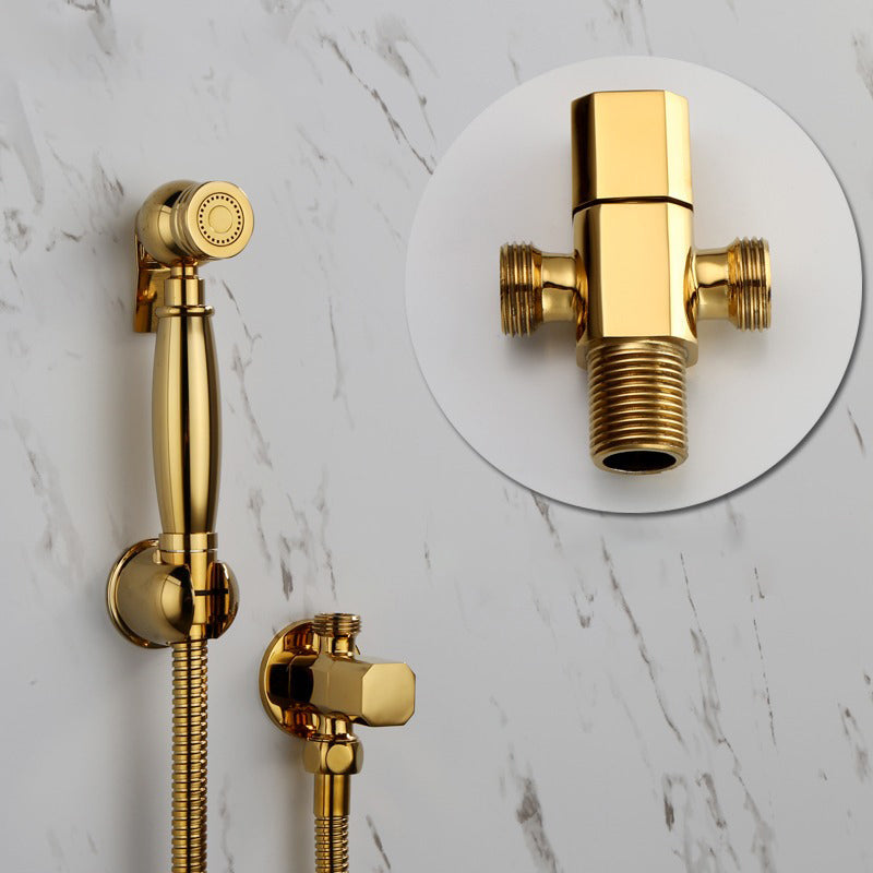 Bidet Faucet - Hand Held Bidet Sprayer Titanium Gold Solid Brass Toilet Douche Kit