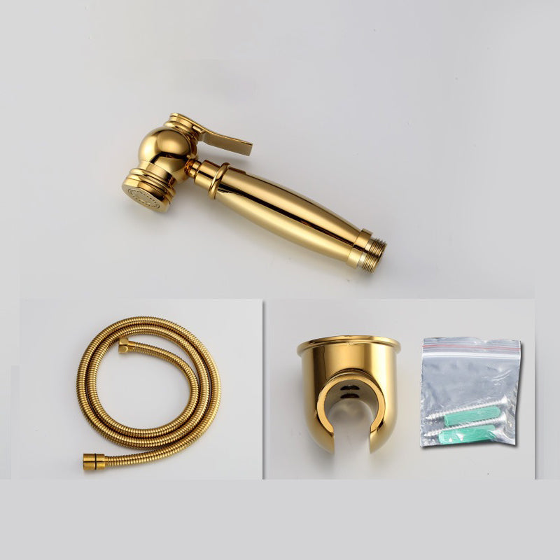 Bidet Faucet - Hand Held Bidet Sprayer Titanium Gold Solid Brass Toilet Douche Kit