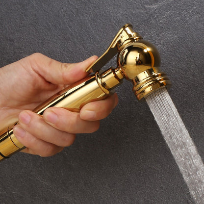 Bidet Faucet - Hand Held Bidet Sprayer Titanium Gold Solid Brass Toilet Douche Kit
