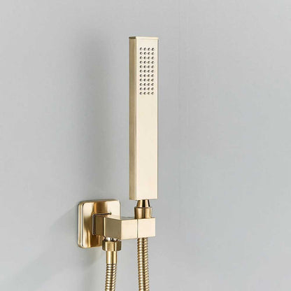 Hand Shower Head Handheld Shower Head Wall Mounted Faucet Accessory-Shower Faucet-Index Bath-Brushed Gold A-Index Bath