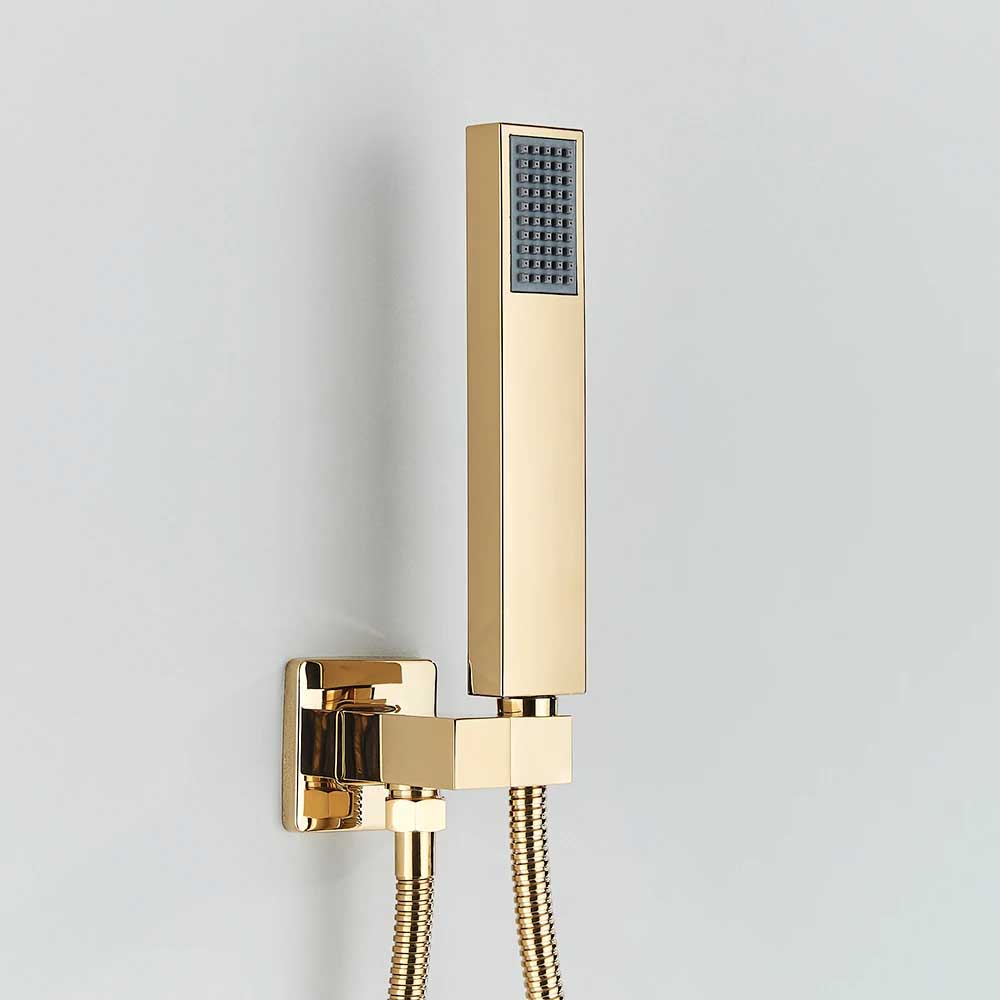 Hand Shower Head Handheld Shower Head Wall Mounted Faucet Accessory-Shower Faucet-Index Bath-Brushed Gold A-Index Bath