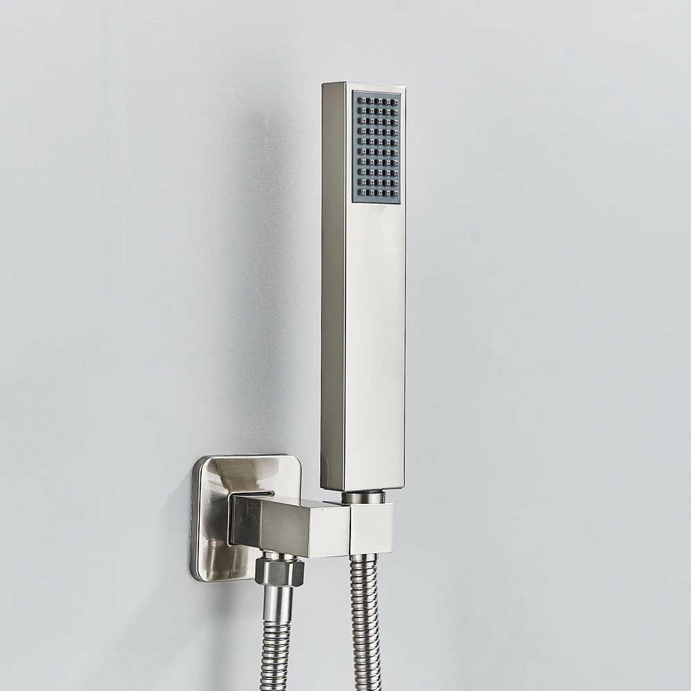 Hand Shower Head Handheld Shower Head Wall Mounted Faucet Accessory-Shower Faucet-Index Bath-Brushed Nickel A-Index Bath