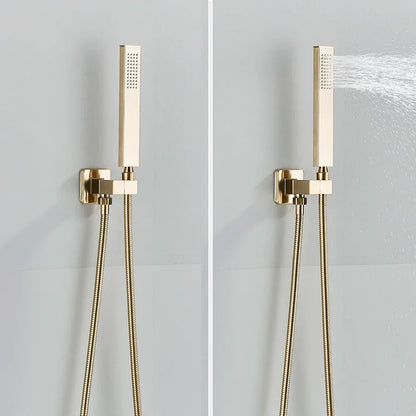 Hand Shower Head Handheld Shower Head Wall Mounted Faucet Accessory-Shower Faucet-Index Bath-Brushed Gold A-Index Bath
