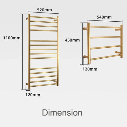 Heated Towel Warmer Hidden Wire Stainless Steel Electric Towel Rack-Towel Bars & Hooks-Index Bath-Gold A-US-110V-Index Bath