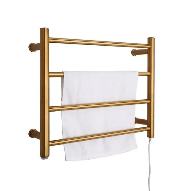 Heated Towel Warmer Hidden Wire Stainless Steel Electric Towel Rack-Towel Bars & Hooks-Index Bath-Gold A-US-110V-Index Bath