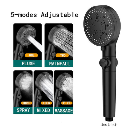 High Pressure Shower Head 5 Functions With Switch On Off Button-Handheld Shower-Index Bath