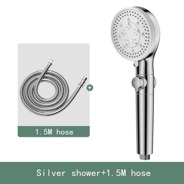 High Pressure Shower Head 5 Functions With Switch On Off Button-Handheld Shower-Index Bath
