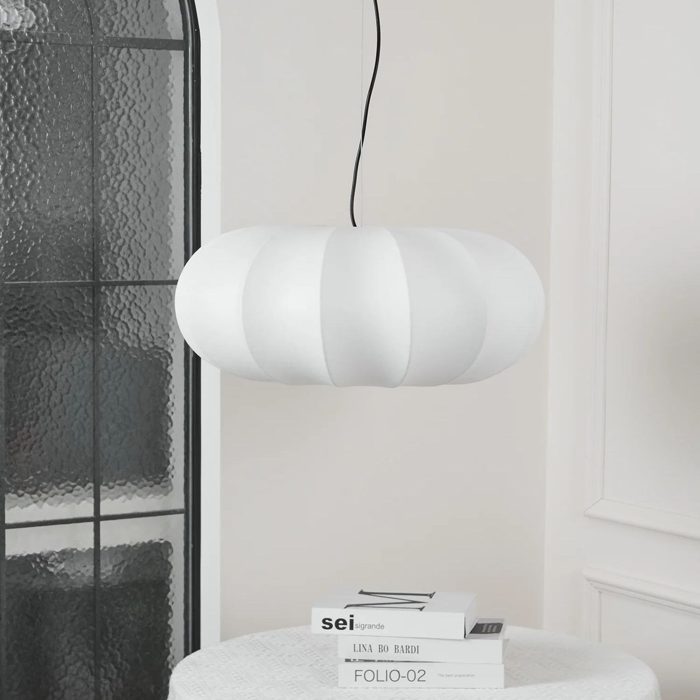 Ozawa Vintage Oblate Silk & Metal Pendant Light – 3 Sizes