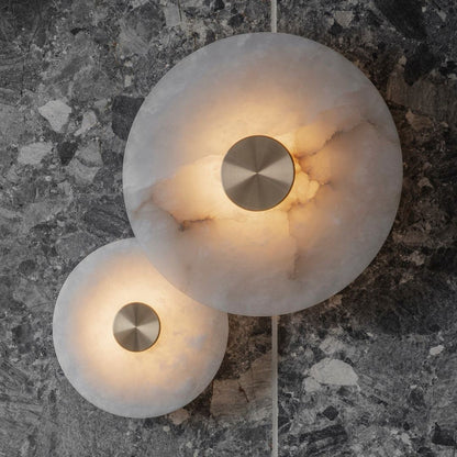 Jade Alabaster Wall Light – Metal Minimalist Sconce for Bedroom
