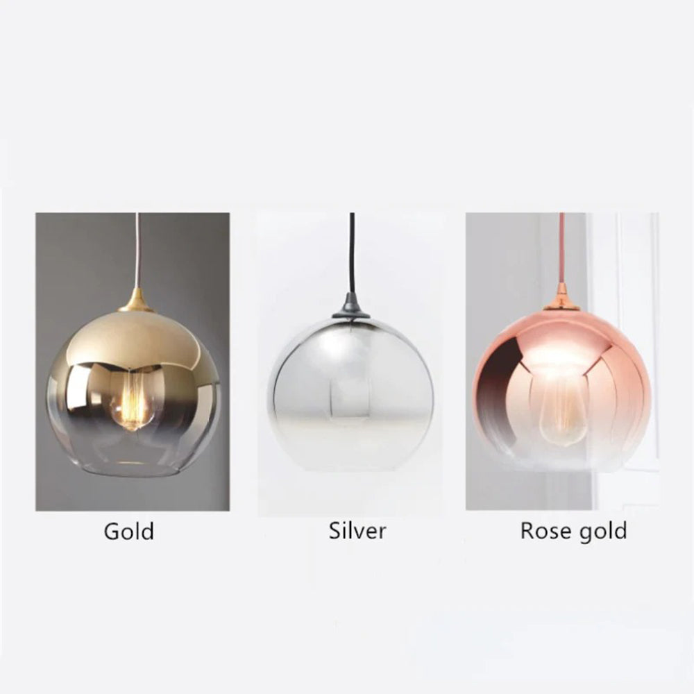Levy Gradient Pendant Light – Modern Glass Globe, 5.9–15.8"