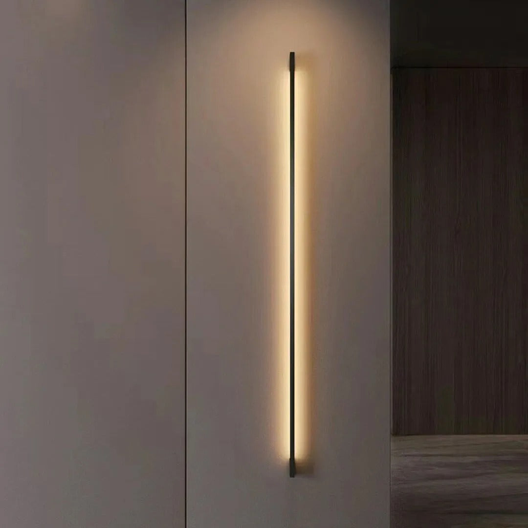 Slim LED Wall Light – Modern Linear Indoor Wall Lamp (Matte Black)