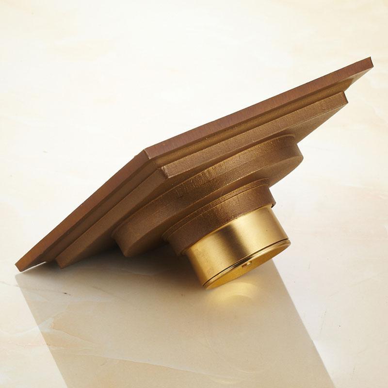 Bath Drains - Elegant Antique Brass Bathroom Shower Floor Grate Drain