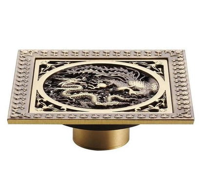 Bath Drains - Elegant Antique Brass Bathroom Shower Floor Grate Drain
