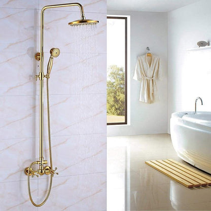 Shower Faucet - Shower Faucet With Dual Handle Rain Shower System Set