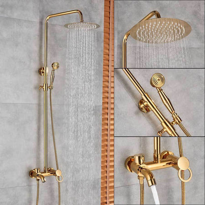 Shower Faucet - Shower Faucet With Dual Handle Rain Shower System Set