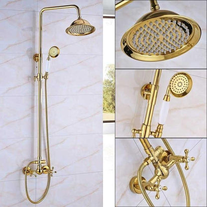 Shower Faucet - Shower Faucet With Dual Handle Rain Shower System Set