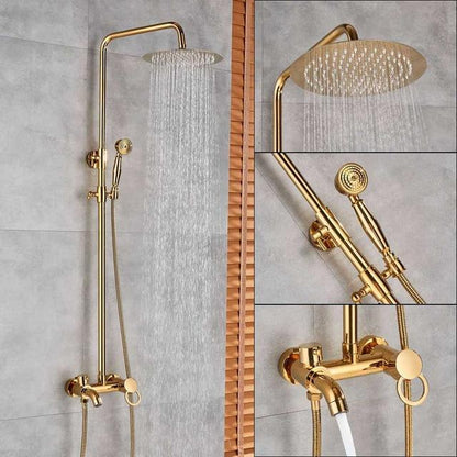 Shower Faucet - Shower Faucet With Dual Handle Rain Shower System Set