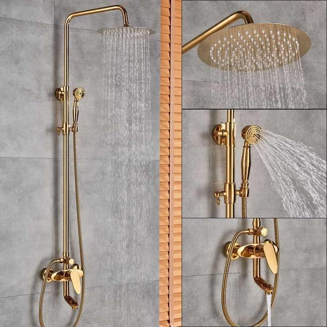 Shower Faucet - Shower Faucet With Dual Handle Rain Shower System Set