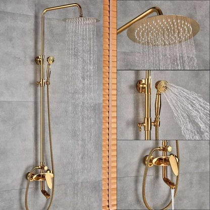 Shower Faucet - Shower Faucet With Dual Handle Rain Shower System Set