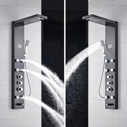 Shower System - Shower Panel And Jet Rain Shower With Thermostatic Mixer Faucet