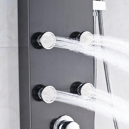 Shower System - Shower Panel And Jet Rain Shower With Thermostatic Mixer Faucet