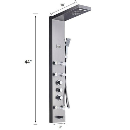 Index Bath Stainless Steel Shower Panel And Jet Rain Shower With Thermostatic Mixer Faucet-Shower System-Index Bath