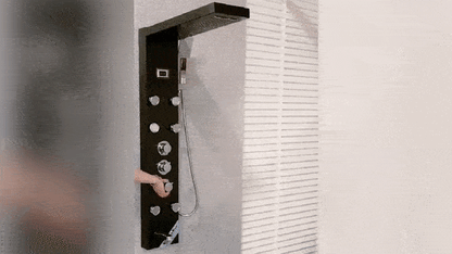 Index Bath Stainless Steel Shower Panel And Jet Rain Shower With Thermostatic Mixer Faucet-Shower System-Index Bath-Brushed Nickel-Index Bath