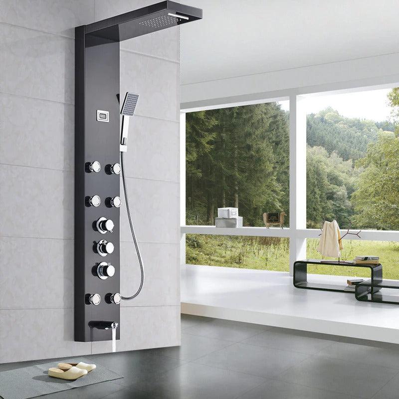 Index Bath Stainless Steel Shower Panel And Jet Rain Shower With Thermostatic Mixer Faucet-Shower System-Index Bath