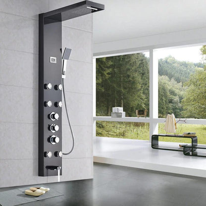 Index Bath Stainless Steel Shower Panel And Jet Rain Shower With Thermostatic Mixer Faucet-Shower System-Index Bath