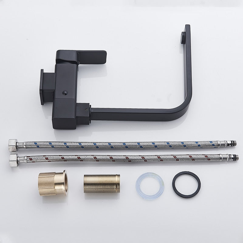 Kitchen Rotating Faucet Folding Down Kitchen Mixer Single Handle Tap-Kitchen Faucet-Index Bath